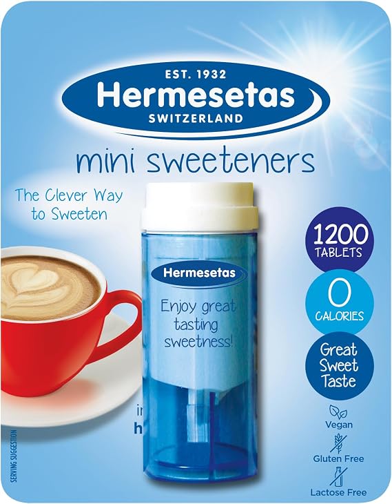 Hermesetas Mini Sweeteners 1200 Tablets – Zero Calorie Sugar Free Table-Top Dispenser