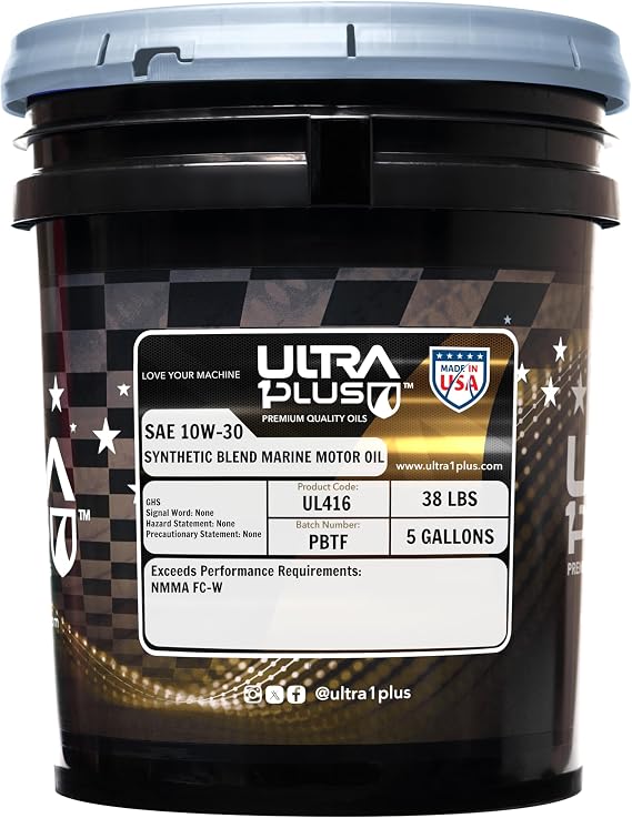 SAE 10W-30 Synthetic Blend 4T Marine Engine Oil FC-W (5 Gallon Pail)