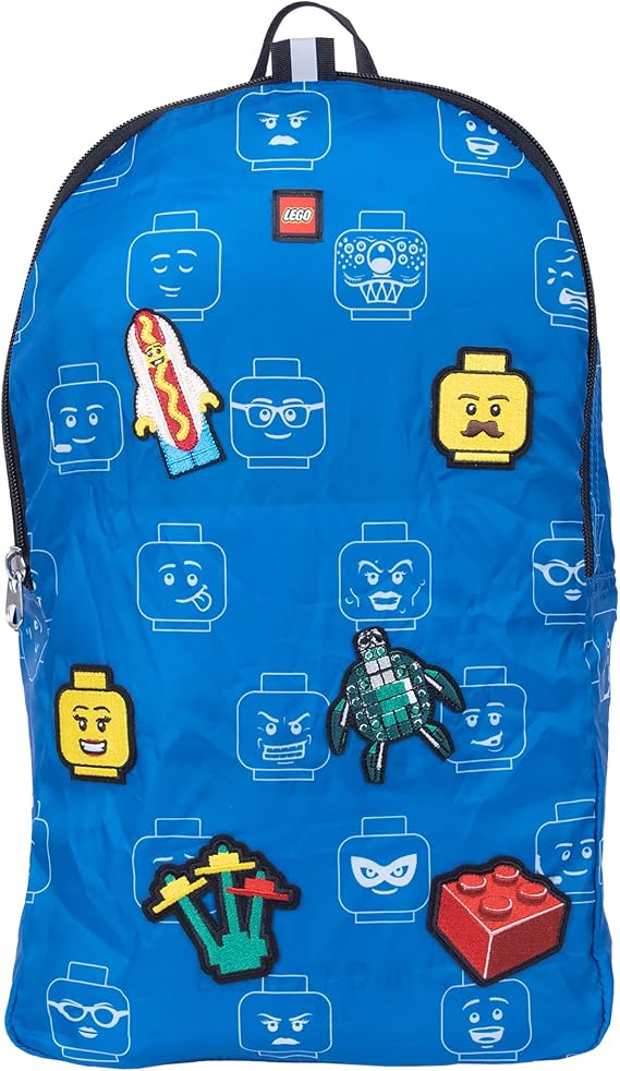 LEGO Minifigure Packable Backpack with 6 patches, Iconic