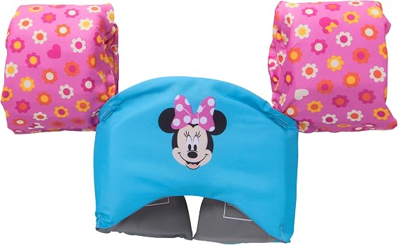SwimWays Disney Minnie Mouse Swim Trainer with Arm Floaties; Kids 33-55 lbs