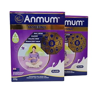Anmum Materna Powdered Milk Drink for Pregnant and Lactating Women (2 x 375 grams, Plain)