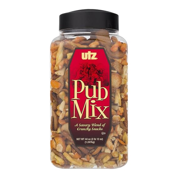 Utz Pub Mix, Savory Snack Mix, 44 oz Barrel