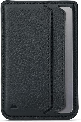Mous – MagSafe Compatible Wallet Card Holder – Cell Phone Magnetic Wallet for iPhone 15141312 Series Phones – MagSafe Compatible Accessory - Black Leather