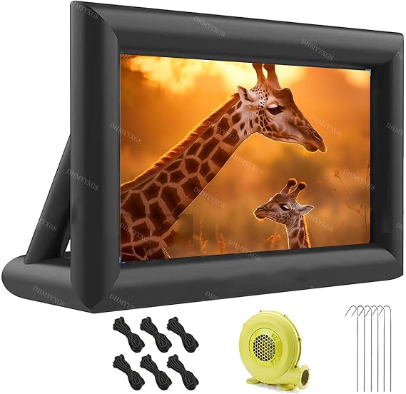 Outdoor Projector Screen,Large Blow up Screens,Blow up Indoor Outdoor Projector Screen,Indoor and Outdoor Projector Screen,for Movie Nights Backyard Home Theater 20ft
