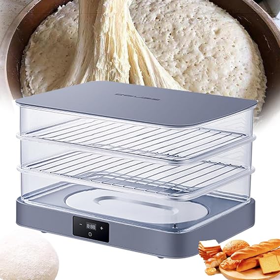 40L Bread Proofing Box (3-Layer Removable), Electric Dough Proofer Machine for Home Use, 450mmx330mm Large Size Inner Cavity, Adjustable Temperature +Timing(1min-24h),Automatic Humidity Control