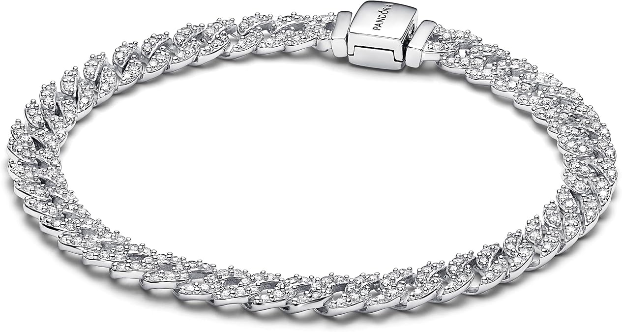 Pandora TIMELESS PAVE CHAIN BRACELET 593008C01-20, Silver