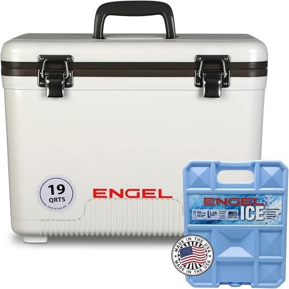 Engel UC19 19qt Leak-Proof, Air Tight, Drybox Cooler and 32F Cooler Packs for Boating, Camping, Fishing, Hiking & Food Storage