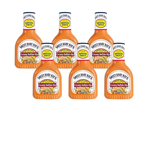 Sweet Baby Ray's Creamy Buffalo Wing Dipping Sauce, 14 oz Bottles, (Pack of 6)