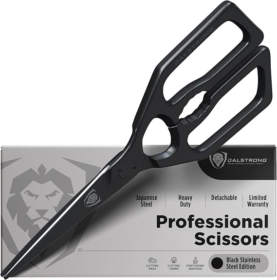Dalstrong Japanese Stainless Steel Ambidextrous Kitchen Scissors - All Purpose - Heavy Duty - Detachable - Sharp Blade - Herbs, Pizza, Meat Cutting