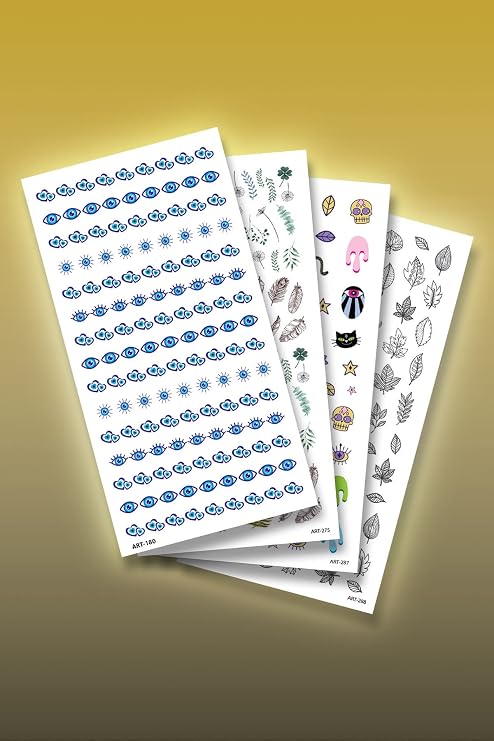 ARTİKEL 4-Piece Nail Tattoo Set, Nail Sticker Set, Nail Art, Tattoo