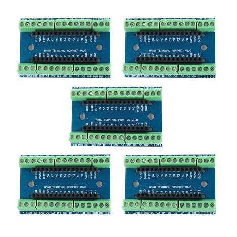 5pcs DEVMO Nano Screw Terminal Adapter Shield Expansion Board Nano V3.0 AVR ATMEGA328P-AU Module Compatible with Ar-duino