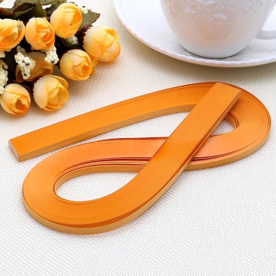 120 Stripes Quilling Paper 5mm Width Solid Color Origami Paper DIY Hand Crafts Orange 52cm/20.47"