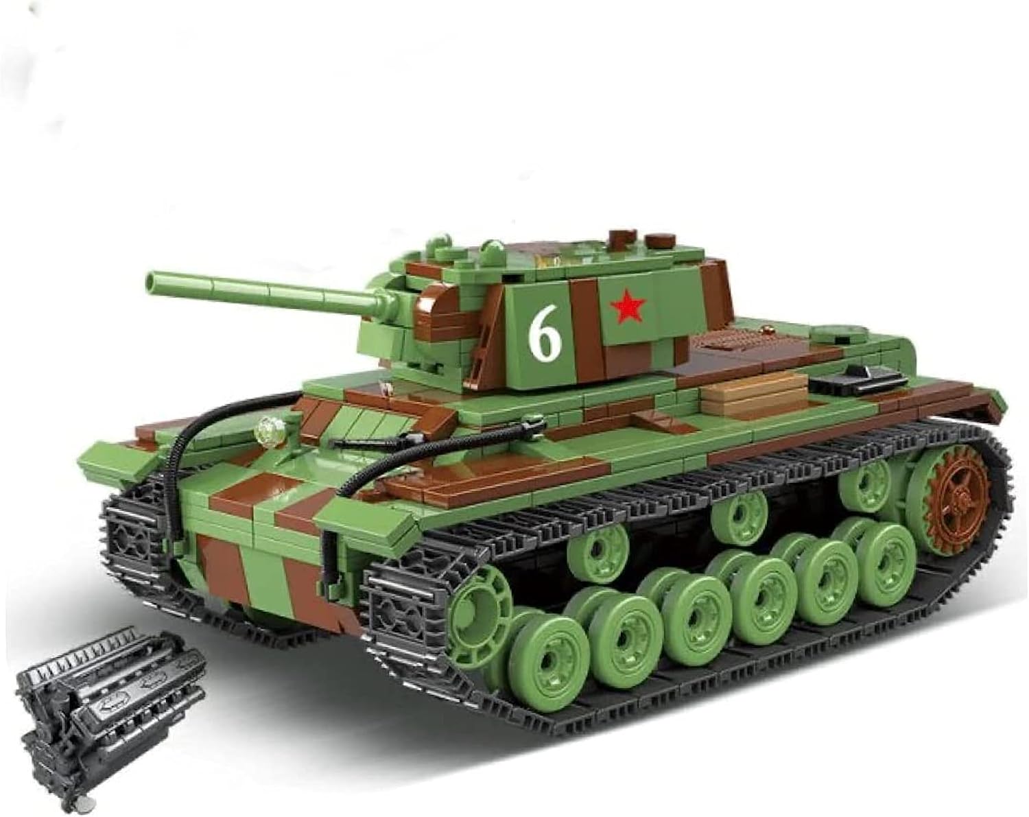 General Jim's KV-1 Soviet Heavy Tank WWII Building Blocks Model, 768-Piece Russian Military Brick Set with Moving Turret and Tracks, Detailed Engine, Collector Build - 1:29 Scale | GJ-KV1
