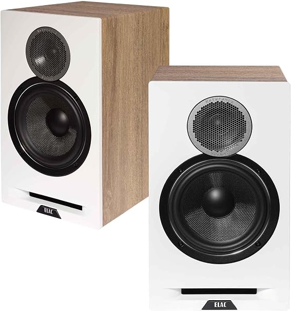 ELAC Debut Reference B6.2 Bookshelf Speakers - (Pair) White Baffle, Oak Cabinet