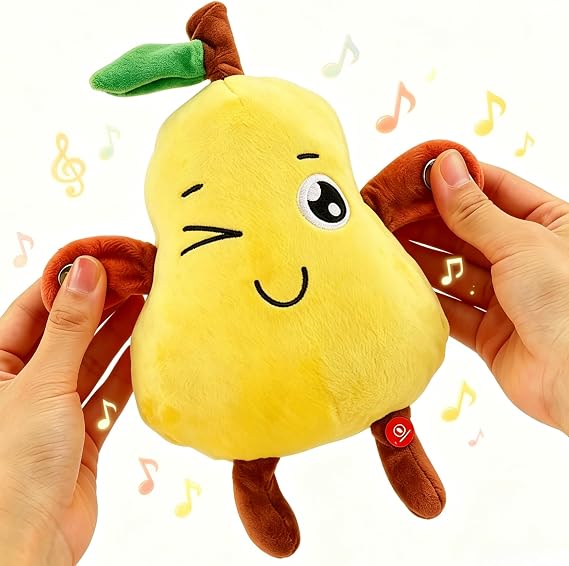 Soft Plush Musical Sensory Toy - Funny Parent Child Interactive Plush Toy with Sounds, Dual Mode Skin Touch Activated Educational Sound Doll, Fruit Style Gift for Baby Kids Boys Girls All Ages