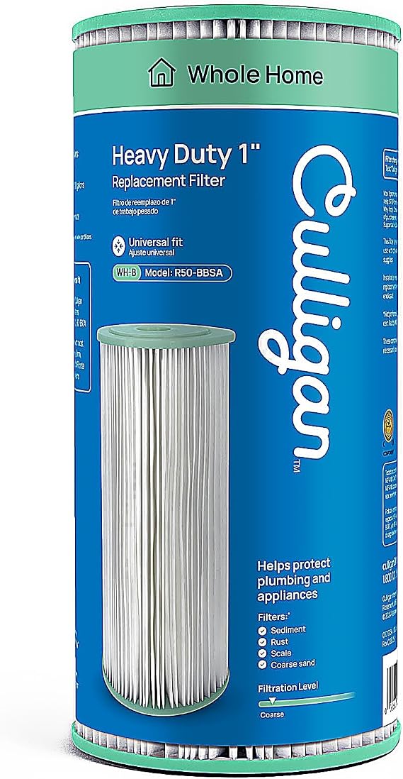 Culligan R50-BBSA Whole House Water Filter Replacememt - Premium 50 Micron 10x4.5 Long Lasting Water Filter Cartridge Compatible with Many other Home Water Filtration Systems