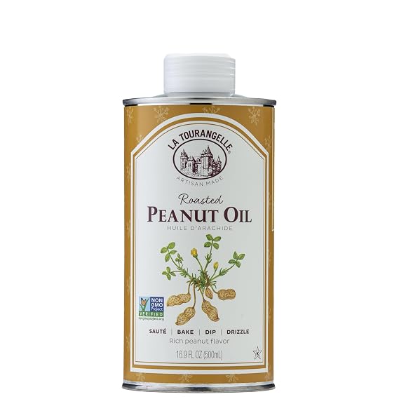 La Tourangelle Roasted Peanut Oil, Expeller-Pressed Made in USA, 16.9 fl oz