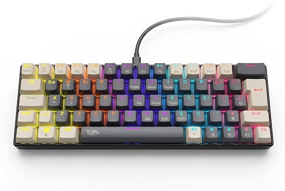 Gameagle%60 RGB Gaming Mekanik Klavye, ABS Gövde, 25 Tuş Anti-Ghosting, 50 Milyon Basım, Double Shot Tuş, Örgü Kablo, Değiştirilebilir Tuşlar, Siyah - Beyaz Mavi Switch KB-07 (Beyaz - Siyah)