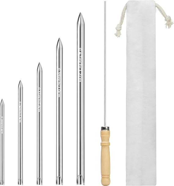Rope Splicing Tools,Stainless Steel Line Braiding Set Tool Include 5 Sizes 1/4" 5/16" 3/8" 7/16" 1/2" and 1pcs Pusher,Ropes FID Kit for Splicing Double Braid Eye Rope