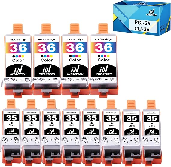 Intactech PGI-35 & CLI-36 Ink Cartridges Compatible with Canon PGI35 CLI36 Ink Use for Canon PIXMA iP110 iP100 mini260 mini320 TR150 Printer 3-Pack