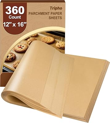 360 Count 12x 16 Heavy Duty Parchment Paper Sheets for Baking, No-Stick & No-Leak Unbleached Baking Paper, Pre-cut Half Parchment Paper Sheets for Oven, Air Fryer, Microwave