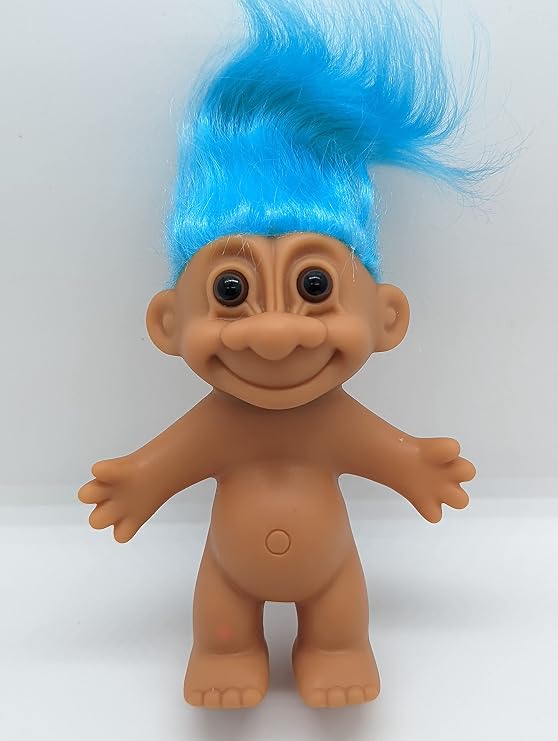 Troll Doll Aqua Blue Vintage