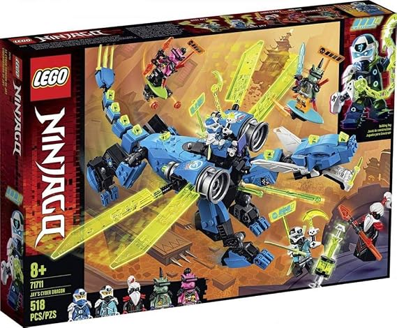 LEGO NINJAGO Jay's Cyber Dragon 71711 Ninja Action Toy Building Kit, New 2020 518 Pieces
