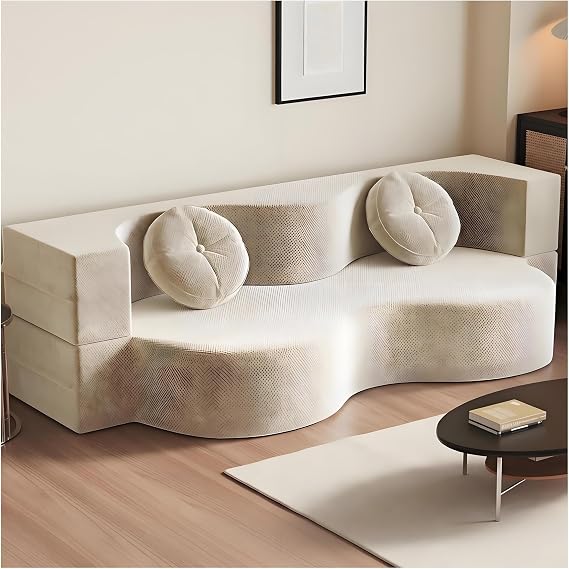 Sofa Bed Double | Couch | Folding Sofa Bed | Boneless Couch | 150/200 Cm(White,200CM)