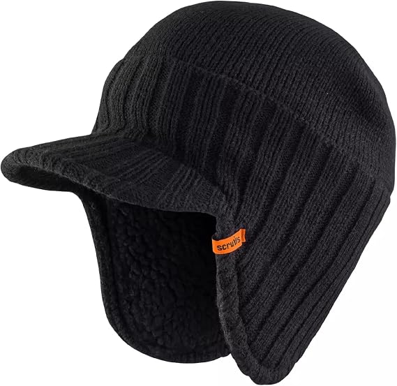 Scruffs Men's Peaked Beanie Knit Hat, Black, One Size