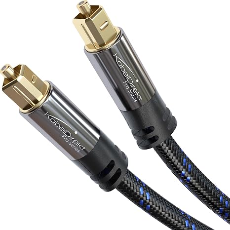 KabelDirekt Optical Audio Cable 5ft, Braided Soundbar