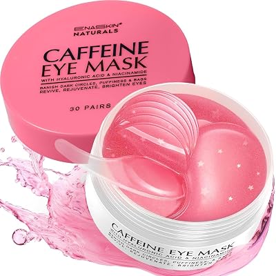Under Eye Patches for Puffiness and Dark Circles: Caffeine Gel Masks for Undereye Wrinkles Bags - Instant Moisturizing Brightening Skincare Pads - Gift for Women Mom Wife - 30 Pairs Rose
