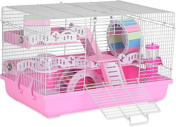 Large Hamster Cage and Habitat, Small Animals Cage with Various Accessories for Syrian Hamster, Dwarf Hamster, Gerbil