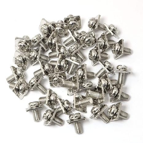 40pcs M3x8 Terminal Block Screws with 7x7mm Square Washers, Nickel Plated Carbon Steel, Silver