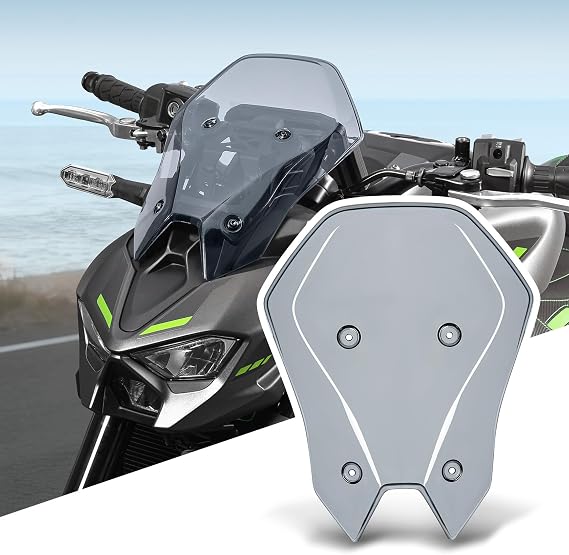 Motorcycle Windshield Windscreen +60mm Higher Fit for Z900 Z 900 2025 Wind Deflector Visor, Light Smoke