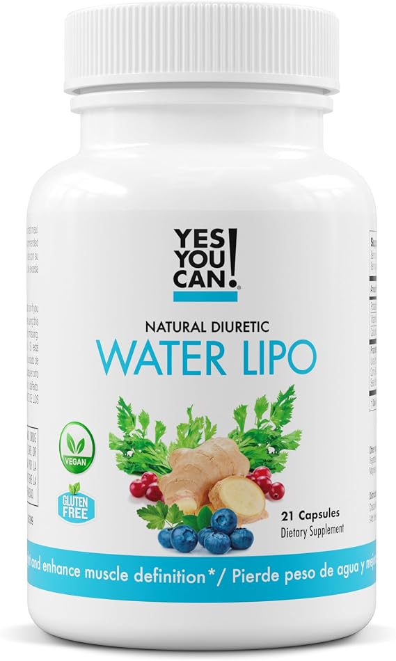 Yes You Can! Water Lipo Pills, Natural Diuretic Cleanse, 21 Capsules | Helps with water retention & bloating, electrolytes & vitamins, gluten free, natural ingredients