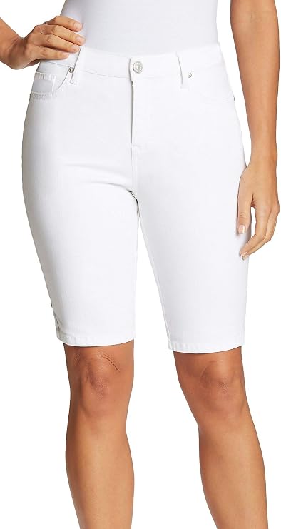 Gloria Vanderbilt Women's Mid Rise Belted Jean Bermuda Short