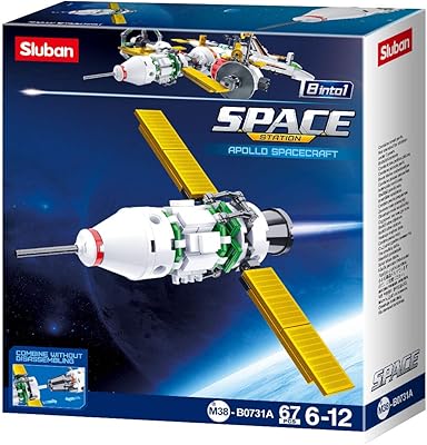 Sluban M38-B0731A Space-Apollo Spacecraft 67 Pieces, Multicolored
