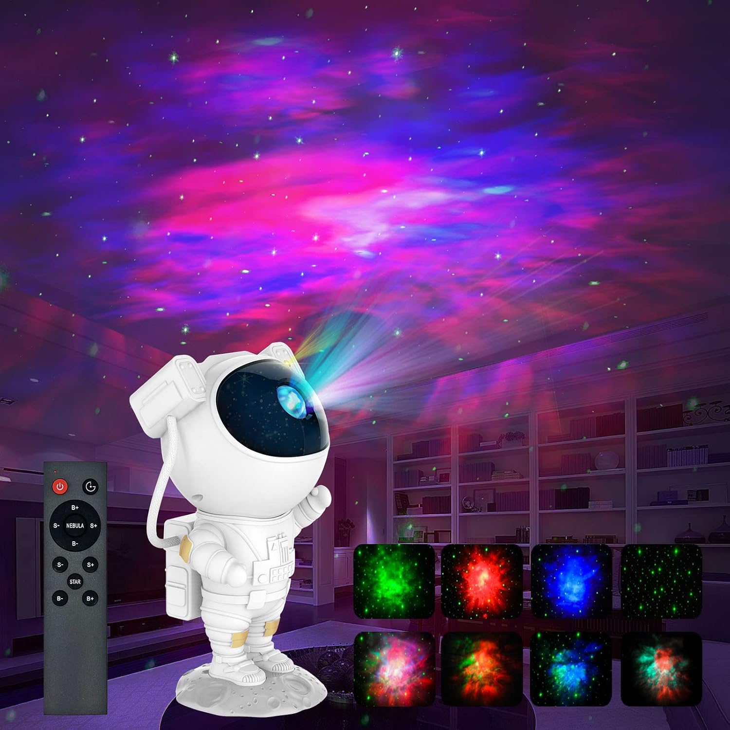 Astronaut Galaxy Light Projector, Space Buddy Projector Night Light for Bedroom with Remote Control and Timer, Star Ceiling Projector, Gifts for Kids Adults Birthday