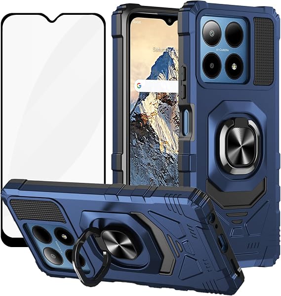 Ailiber for Boost Summit 5G Magnet Car Mount Case, Screen Protector-Blue