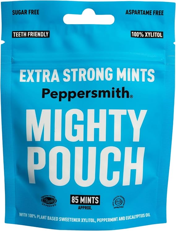 Peppersmith Extra Strong Mints - Mighty Pouch - 85 Mints - 50g