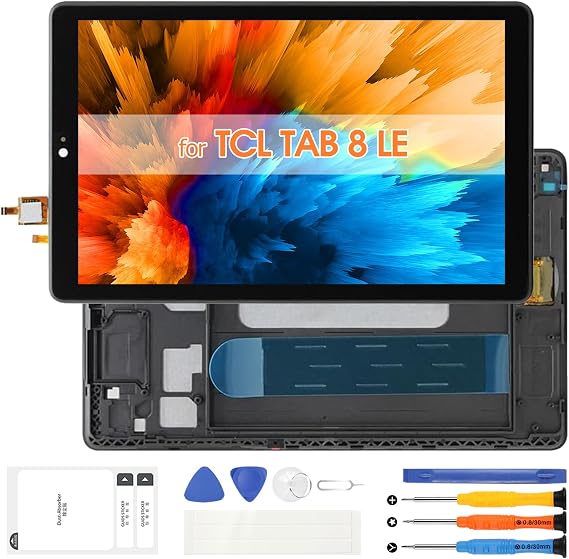 Screen Replacement for TCL TAB 8 LE 9137W-2ATBUS71 LCD Display Screen Touch Digitizer Assembly with Repair Tools(Black with Frame,8 inch)