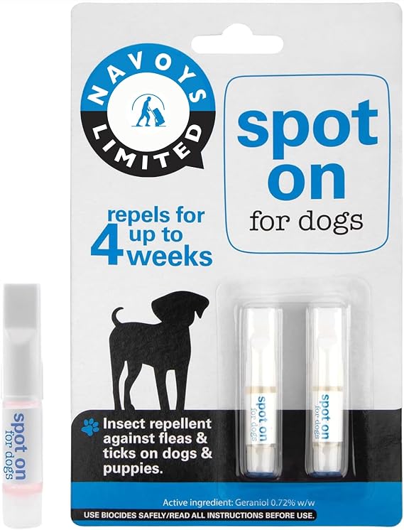 2 Spot On For Dogs Flea & Tick Repellent - 2 Tubes, Pet Grooming Kit Repel, Up To 4 Weeks Insect Treatment, Kills Fleas Ticks Lice, Puppies, Supplies, Pet Accessories