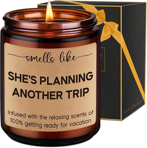 LEADO Travel Candle, Travel Gifts for Women, Traveling, Gifts for Travelers | Cool Gifts for People Who Travel, Girls Trip, Funny Christmas, Birthday Gifts Ideas for Travelers Women, Mom, Couple, Her
