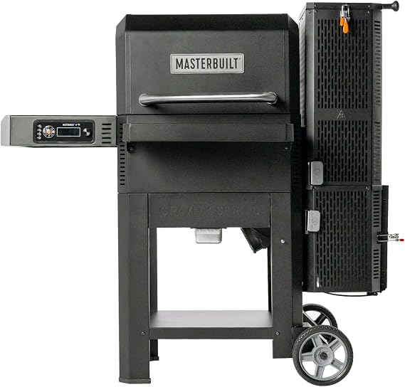 Masterbuilt Gravity Series 600 Digital Charcoal Grill and Smoker – Charcoal BBQ Smoker with Digital Control, High-Heat Searing, Low & Slow Cooking, Compatible with Pizza Oven and Rotisserie