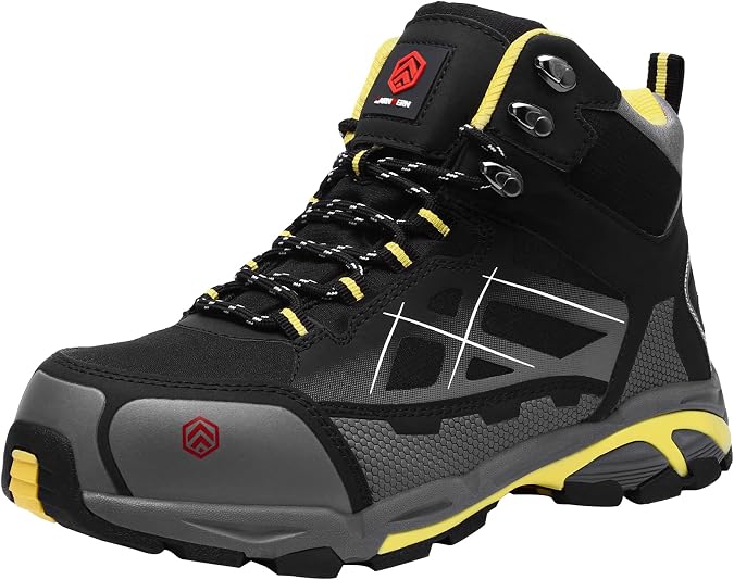 LARNMERN Steel Toe Boots Men Comfortable Work Safety Shoes Hiking Sneakers