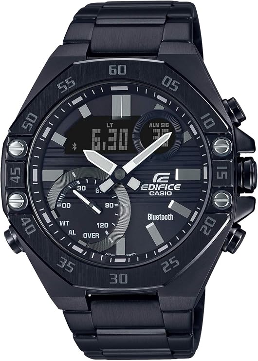 Casio ECB-10/20 Series Edifice Wristwatch, Smartphone Link, Stainless Steel Band Black