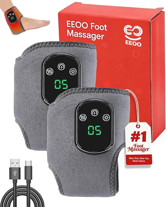 EEOO Foot Massager, Portable Foot Renew Triple Method Massager Customizable Massage, Wireless Feet Massagers for Neuropathy for Home/Office/Travel