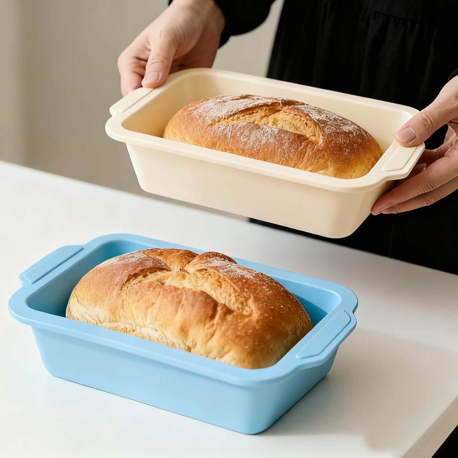 Silicone Loaf Tin with Frame: 24x13cm Nonstick Banana Bread Tin for Baking - BPA-Free Loaf Pan Oven & Freezer Safe - Silicone Bread Mould for Making Sourdough & Meatloaf - for Bakers & Baking Lovers