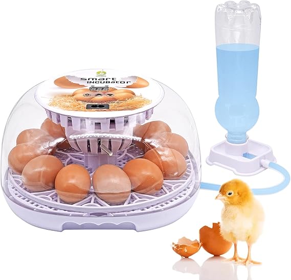 12-24 Egg Incubator for Chicks Fully Automatic Incubator with Water Bottle for ducks Poultry Hatching Brooder Machine Auto Turning Brooder with Temperature Control