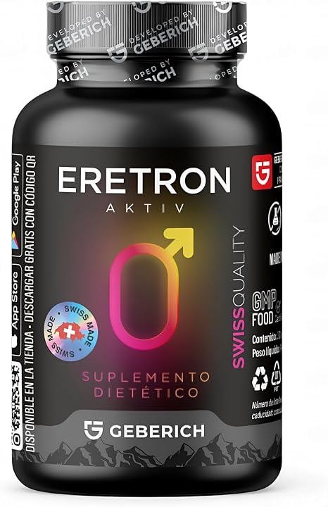 Kapseln ERETRON AKTIV Männliches Wohlbefinden Maca-Extrakt 4:1 600mg L-Arginin 180mg Unterstützt den täglichen Tonus mit Ginseng Serenoa Repens Zink Selen Vitamine C B3 E 30 Kapseln